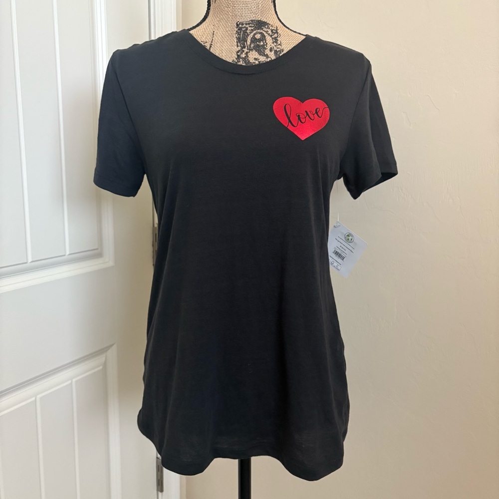 Way to Celebrate! Foil Love Heart Valentine’s Day Tee
